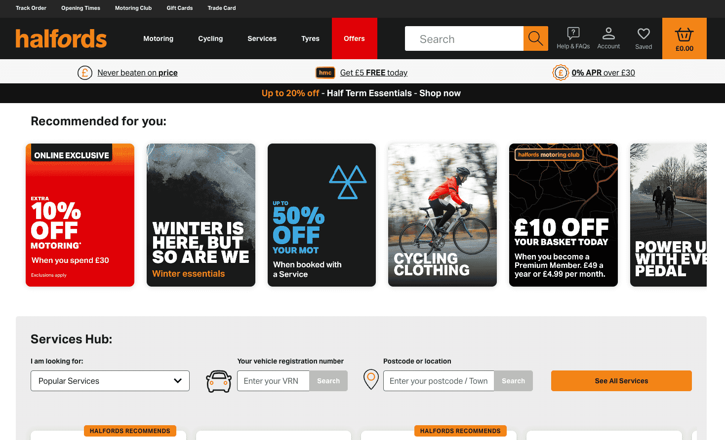 Halfords: Innovating Automotive Service Bookings